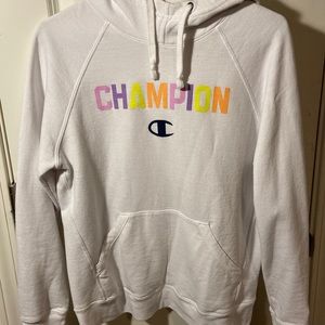 WHITE CHAMPION HOODIE